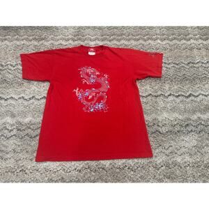 Vintage JNCO Jeans Y2K Red Graphic T-Shirt With Dragon Men’s Size XL